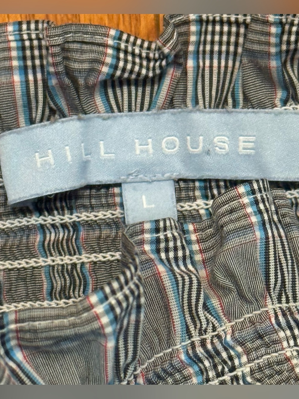 Hill House Home Women’s Large The Ellie Nap Dress Plaid Smocked Midi Tiered - Picture 2 of 7